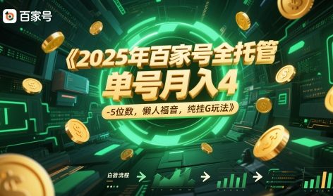 2025年百家号全托管,单号月入4-5位数,懒人福音,纯挂G玩法【揭秘】-慧阅轩