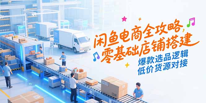 闲鱼电商全攻略,零基础店铺搭建,爆款选品逻辑,低价货源对接-慧阅轩