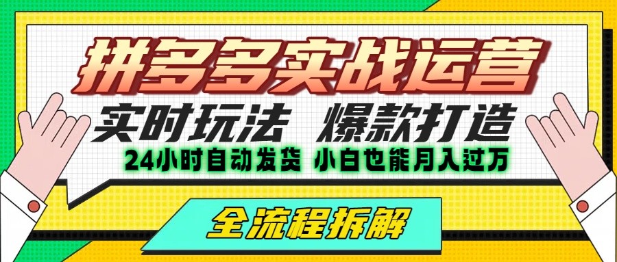 拼多多最新实战运营高投产:长久稳定项目,单店利润一天三位数-慧阅轩