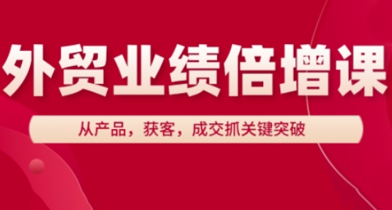 外贸业绩倍增课,从产品,获客,成交抓关键突破-慧阅轩