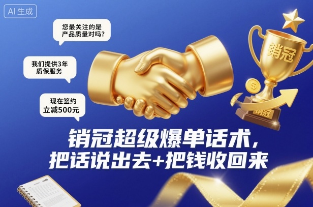 销冠超级爆单话术,把话说出去+把钱收回来-慧阅轩