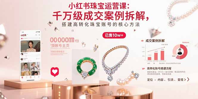 小红书珠宝运营课:千万级成交案例拆解,搭建高转化珠宝账号的核心方法-慧阅轩