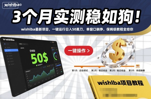 3个月实测稳如狗!wishlba最新项目,一键运行日入50美刀,单窗口躺挣,保姆级教程全给你【揭秘】-慧阅轩