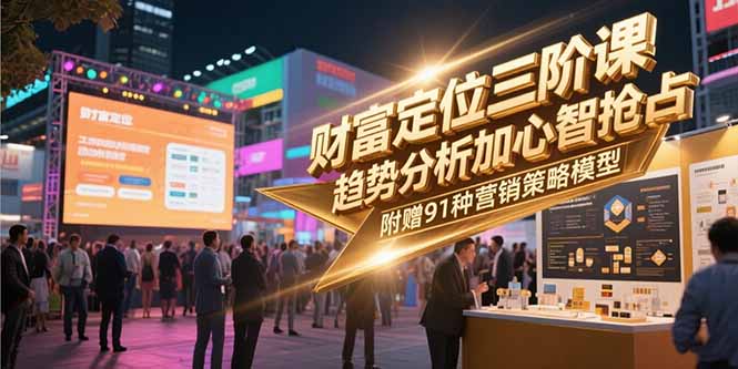 财富定位三阶课,趋势分析加心智抢占,附赠91种营销策略模型-慧阅轩