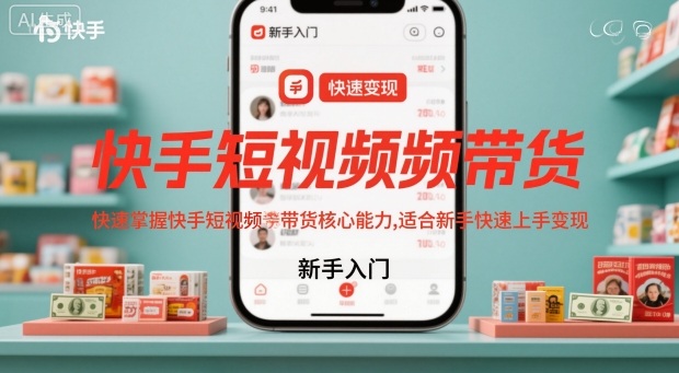 快手短视频带货,快速掌握快手短视频带货核心能力,适合新手快速上手变现-慧阅轩