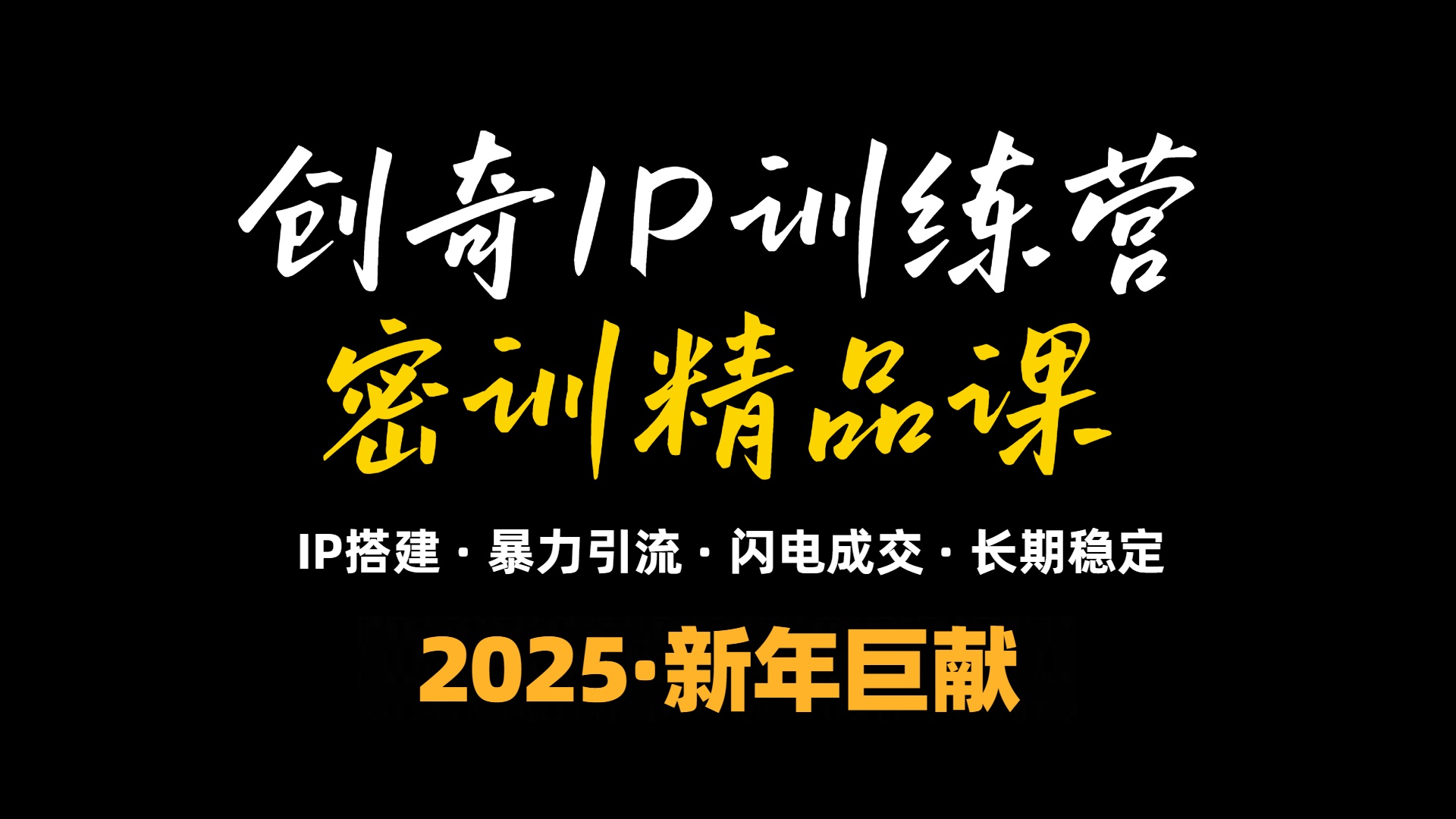2025年“知识付费IP训练营”小白避坑年赚百万,暴力引流,闪电成交-慧阅轩