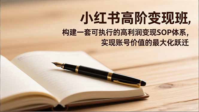 小红书高阶变现班,构建一套可执行的高利润变现SOP体系,实现账号价值的最大化跃迁-慧阅轩