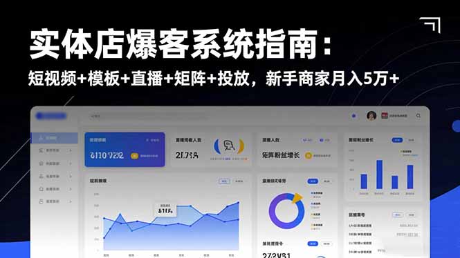 实体店爆客系统指南：短视频+模板+直播+矩阵+投放，新手商家月入5万+-慧阅轩