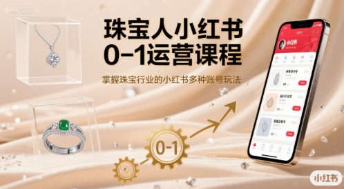 珠宝人小红书0-1运营课程,掌握珠宝行业的小红书多种账号玩法-慧阅轩
