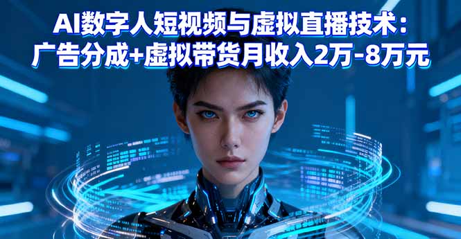 AI数字人短视频与虚拟直播技术:广告分成+虚拟带货月收入2万-8万元-慧阅轩