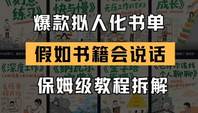 最新爆款拟人化书单玩法,假如书籍会说话,保姆级教程-慧阅轩