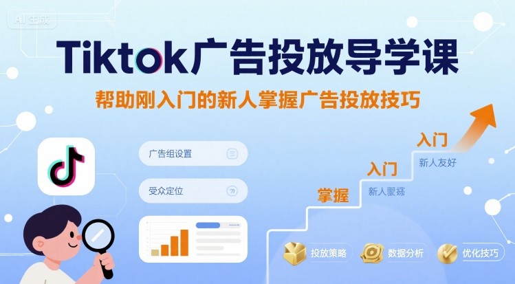 Tiktok广告投放导学课,帮助刚入门的新人掌握广告投放技巧-慧阅轩
