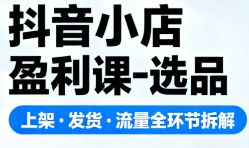 抖音小店盈利课-选品·上架·发货·流量全环节拆解-慧阅轩