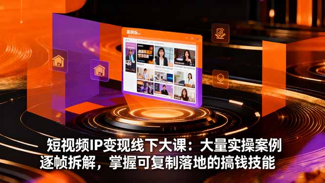 短视频IP变现线下大课:大量实操案例逐帧拆解,掌握可复制落地的搞钱技能-慧阅轩