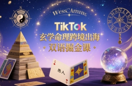 TikTok玄学命理跨境出海双语掘金课,手把手教你用命理知识精准直击海外用户痛点-慧阅轩