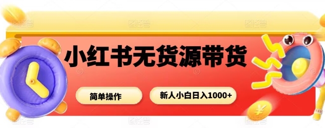 小红书无货源带货项目，简单无脑，新人小白日入多张-慧阅轩