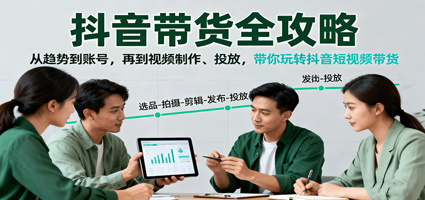 抖音带货全攻略:从趋势到账号,再到视频制作、投放,带你玩转抖音短视频带货-慧阅轩