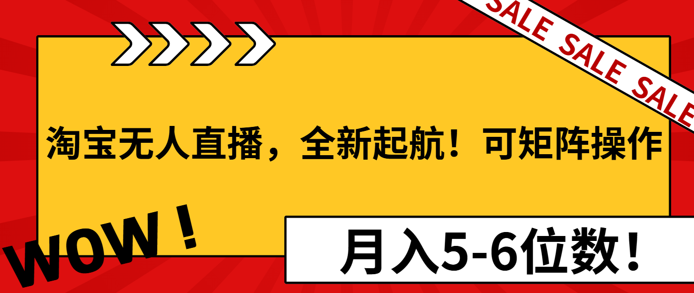 淘宝无人直播，全新起航！可矩阵操作，月入5-6位数！-慧阅轩