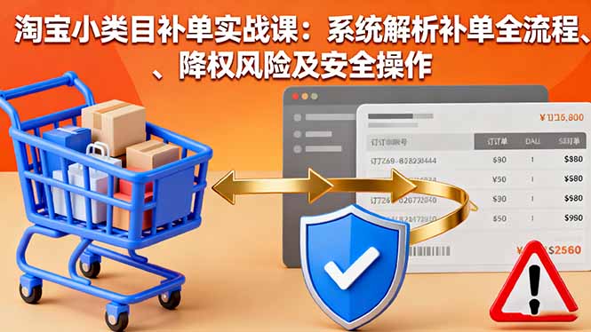淘宝小类目补单实战课:系统解析补单全流程、降权风险及安全操作-慧阅轩