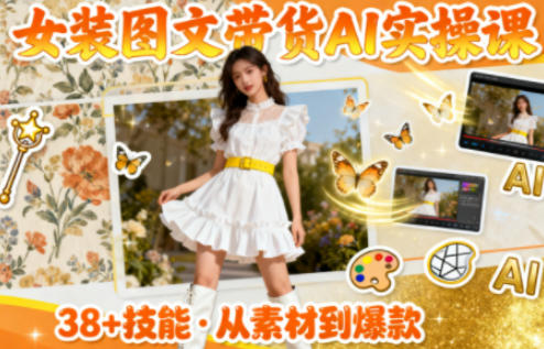 女装图文带货的AI实操课,覆盖38个实用技能,快速提升素材制作效率-慧阅轩