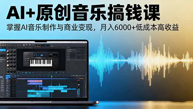 AI+原创音乐搞钱课：掌握AI音乐制作与商业变现，月入6000+低成本高收益-慧阅轩