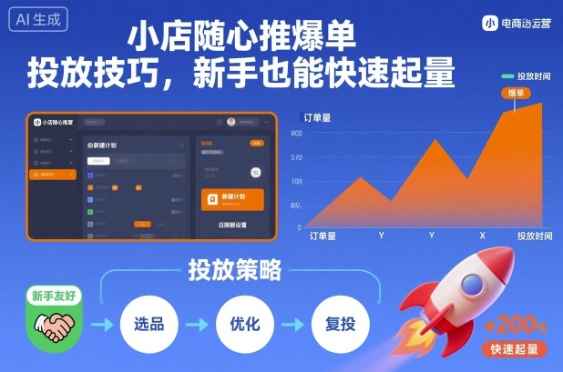 小店随心推爆单投放技巧,新手也能快速起量-慧阅轩