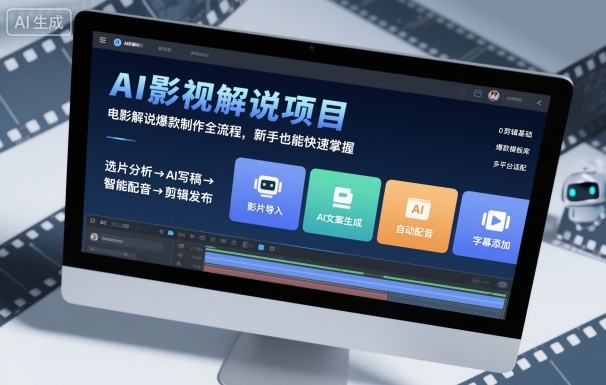 AI影视解说项目,电影解说爆款制作全流程,新手也能快速掌握-慧阅轩