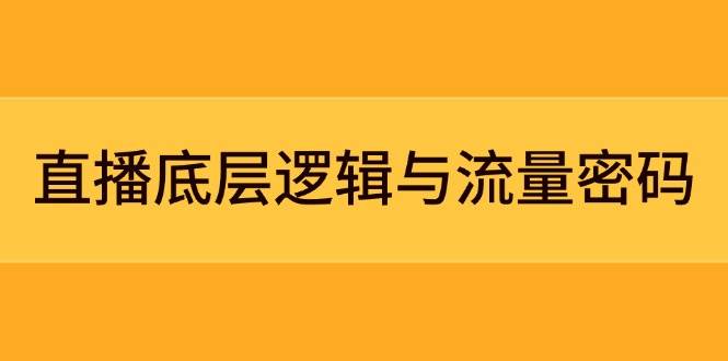 直播底层逻辑与流量密码：定位模型+案例拆解，急速流承接与数据优化全攻略-慧阅轩