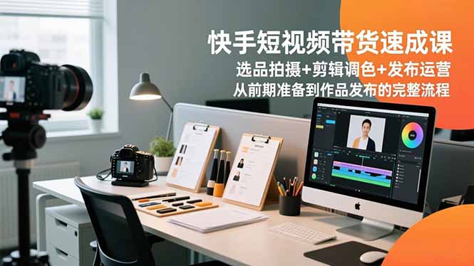 快手短视频带货速成课,选品拍摄+剪辑调色+发布运营,从前期准备到作品发布的完整流程-慧阅轩