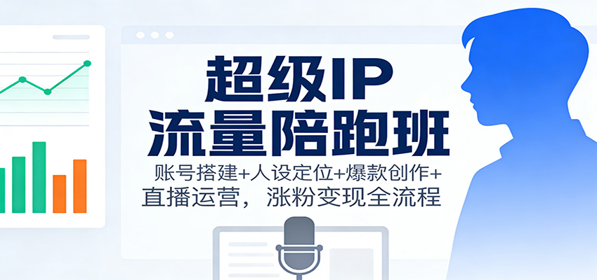 超级IP流量陪跑班:账号搭建+人设定位+爆款创作+直播运营,涨粉变现全流程-慧阅轩