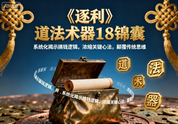 《逐利》道法术器18锦囊，系统化揭示搞钱逻辑，浓缩关键心法，颠覆传统思维(更新)-慧阅轩