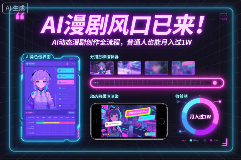 AI漫剧风口已来!AI动态漫剧创作全流程,普通人也能月入过1W-慧阅轩