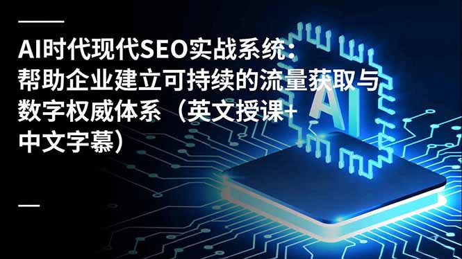 AI时代现代SEO实战系统:帮助企业建立可持续的流量获取与数字权威体系(英文授课+中文字幕-慧阅轩