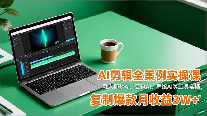 AI剪辑全案例实操课,融入即梦AI、豆包AI、星绘AI等工具实操,复制爆款月收益3W+-慧阅轩