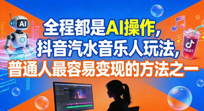 全程都是AI操作,抖音汽水音乐人玩法,普通人最容易变现的方法之一-慧阅轩