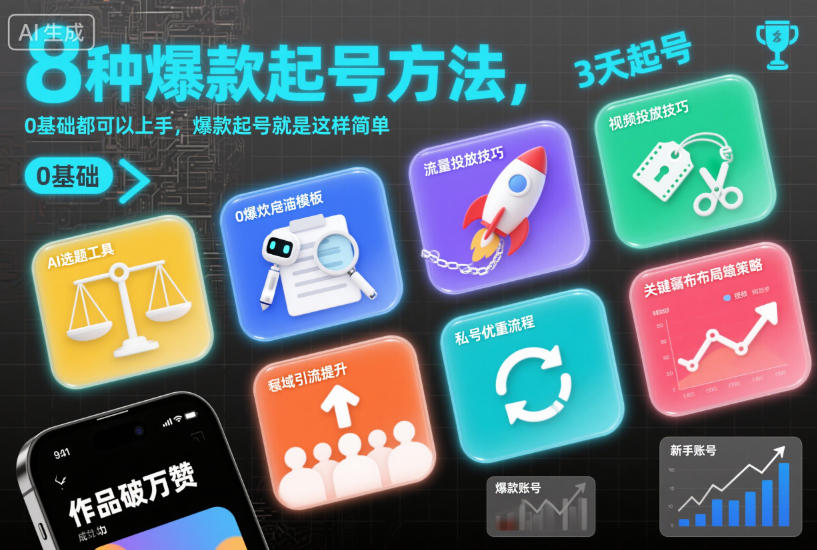 8种爆款起号方法，0基础都可以上手，爆款起号就是这样简单-慧阅轩
