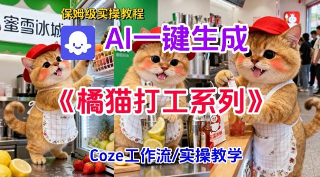 Coze扣子工作流一键生成胖橘猫打工短视频,保姆级实操搭建教学-慧阅轩