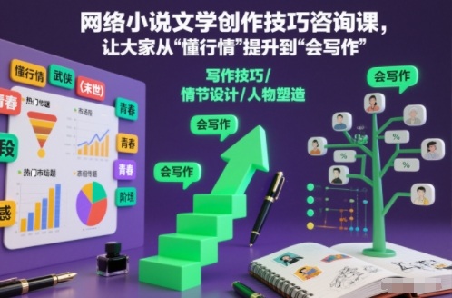 网络小说文学创作技巧咨询课,让大家从“懂行情”提升到”会写作”的高度-慧阅轩