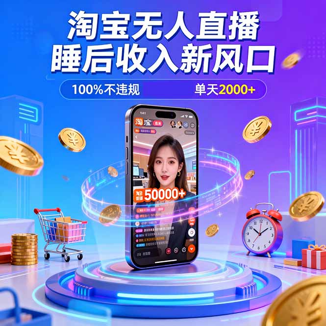 淘宝无人直播,不违规不封号,直播100小时卖了5万,年底旺季!-慧阅轩