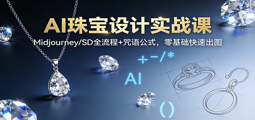 AI珠宝设计实战课:Midjourney/SD全流程+咒语公式,零基础快速出图-慧阅轩