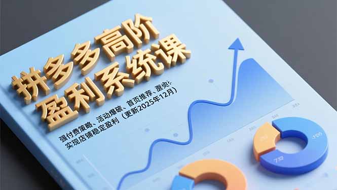 拼多多高阶盈利系统课，强付费策略、活动爆破、首页推荐，实现店铺稳定盈利(更新12月-慧阅轩