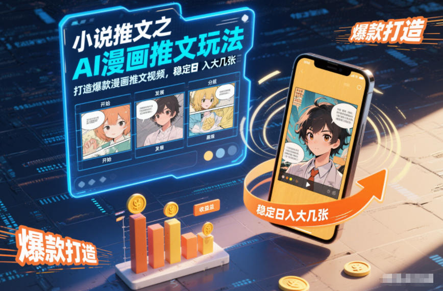 小说推文之AI漫画推文玩法，打造爆款漫画推文视频，稳定日入大几张-慧阅轩