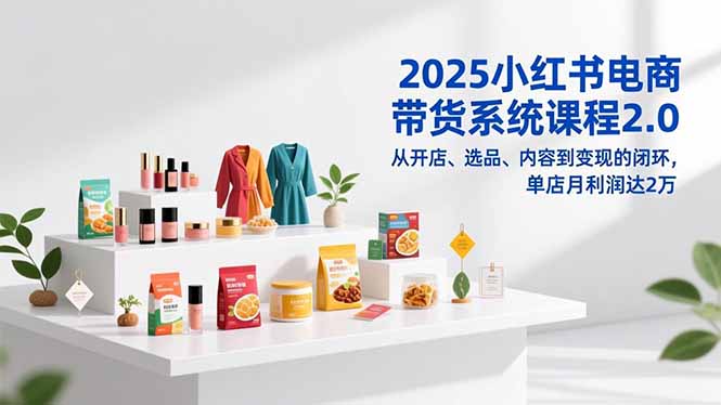 2025小红书电商带货系统课程2.0,从开店、选品、内容到变现的闭环,单店月利润达2万-慧阅轩