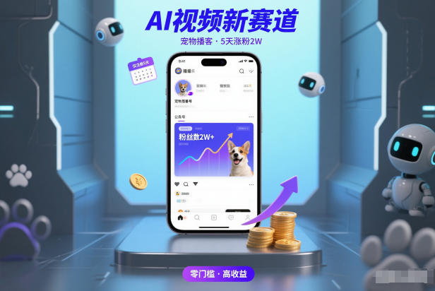AI视频新赛道，宠物播客仅注册5天涨粉2W，收益非常可观-慧阅轩